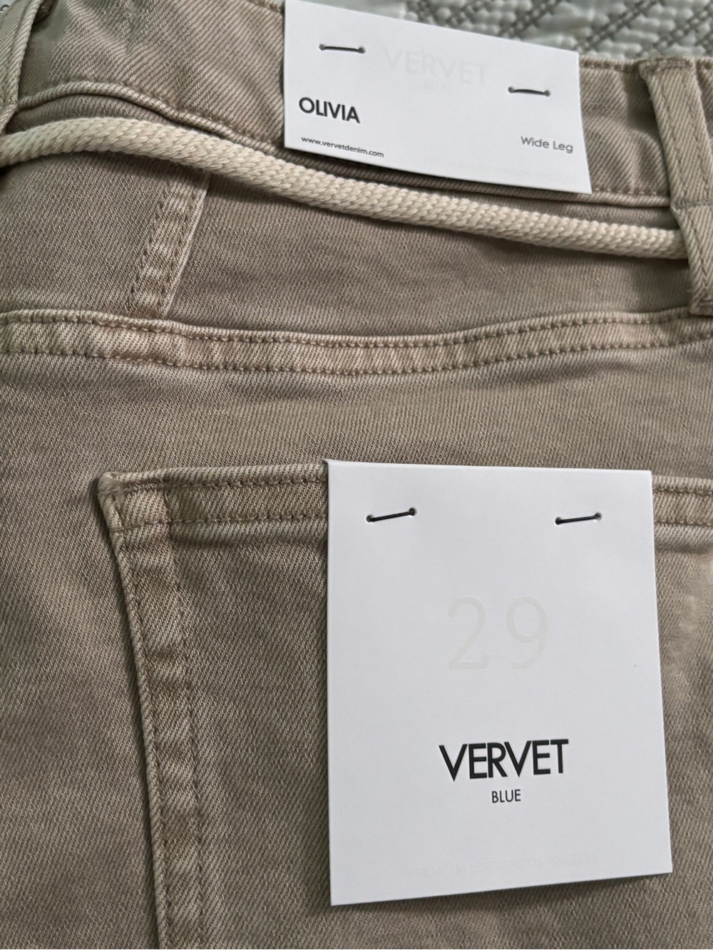 Vervet baggy jeans NWT with zipper, button & rope tie - Picture 4 of 8